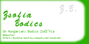 zsofia bodics business card